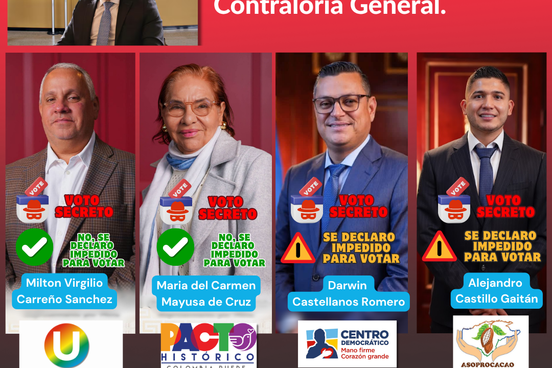 Votación de congresistas del Meta, para elegir contralor general